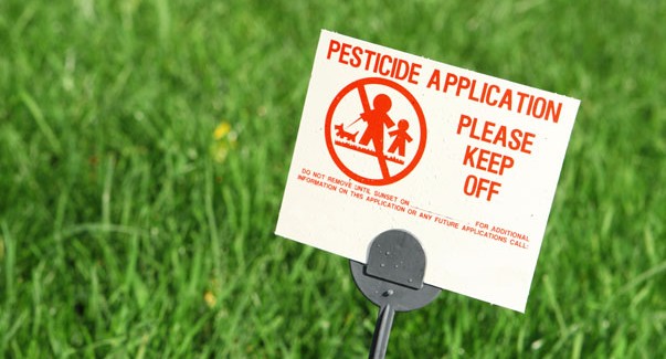 Pesticide sign